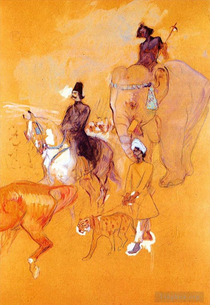 Henri de Toulouse-Lautrec Types de peintures - La procession du raja 1895