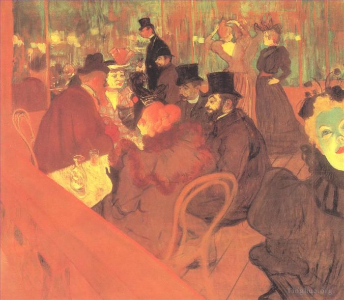 Henri de Toulouse-Lautrec Types de peintures - Le promenoir du moulin rouge 1895
