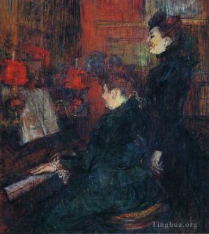 Henri de Toulouse-Lautrec œuvres - La leçon de chant la maîtresse mlle dihau avec mme faveraud 1898