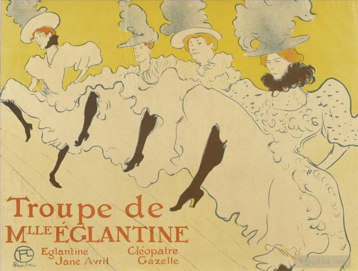 Henri de Toulouse-Lautrec Types de peintures - Troupe de mlle éléganteine affiche 1896