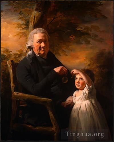 Henry Raeburn Peinture à l'huile - John Tait et son petit-fils
