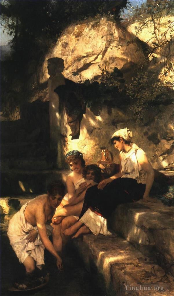Henryk Siemiradzki Peinture à l'huile - Idylle romaine
