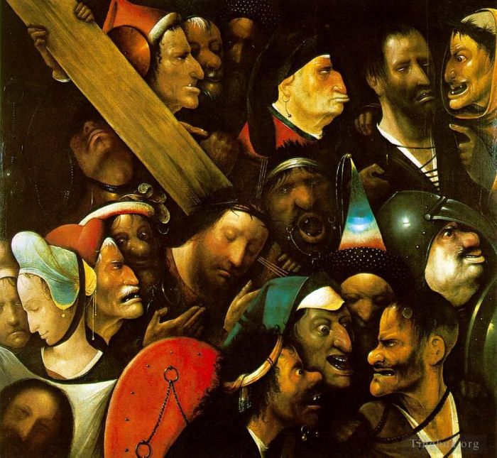 Jérôme Bosch Peinture à l'huile - Moralité du Christ portant la croix