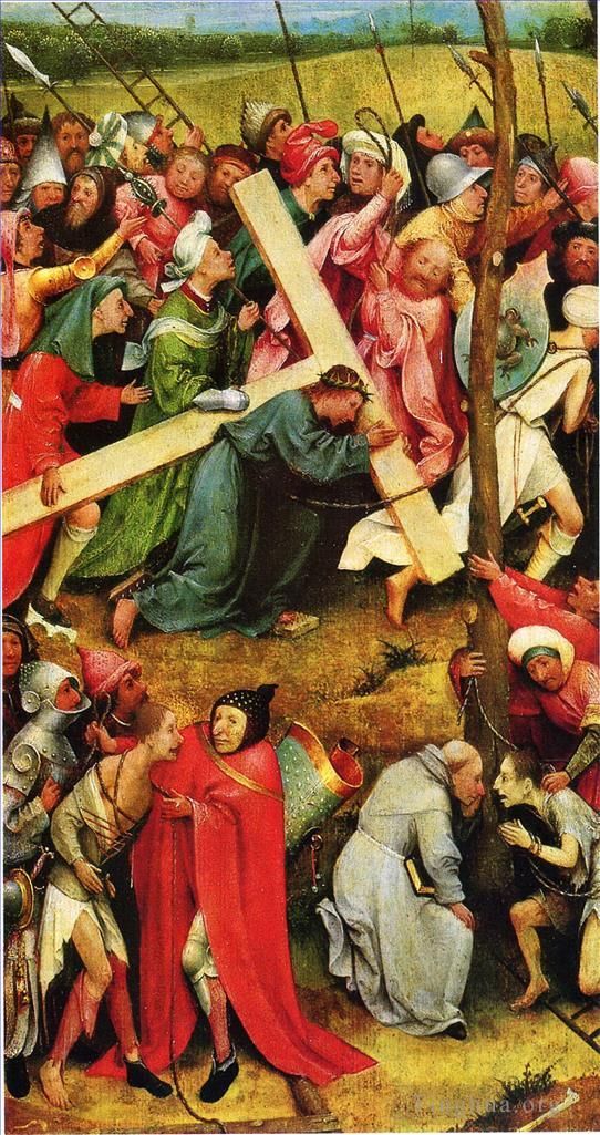 Jérôme Bosch Peinture à l'huile - Christ portant la croix 1490
