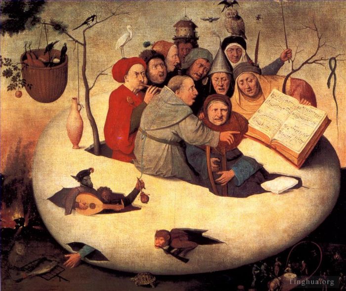 Jérôme Bosch Peinture à l'huile - Le concert dans l'œuf 1480