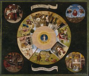 Jérôme Bosch œuvres - Les sept péchés capitaux et les quatre dernières choses 1485