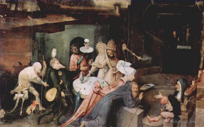 Jérôme Bosch Peinture à l'huile - La tentation de saint Antoine 1514