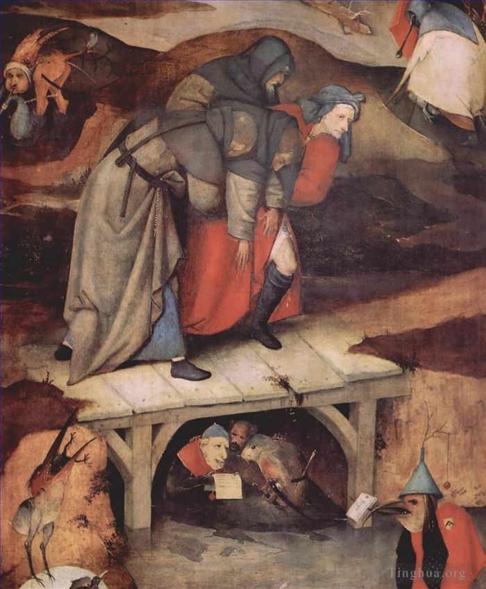 Jérôme Bosch Peinture à l'huile - La tentation de saint Antoine 1516