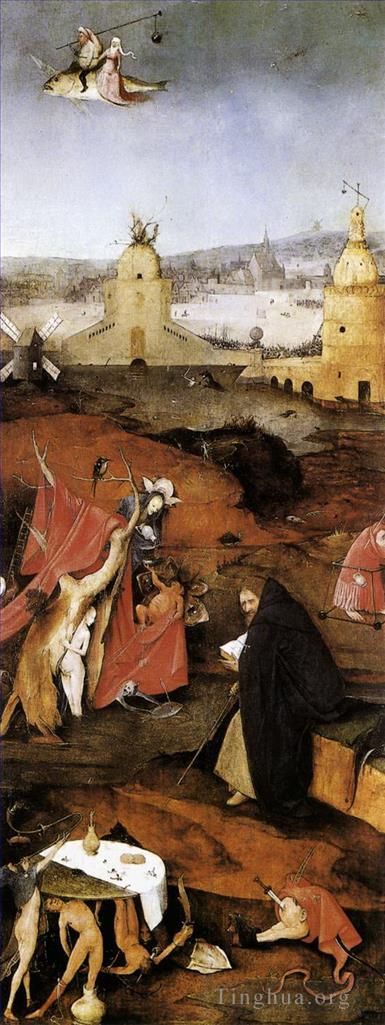 Jérôme Bosch Peinture à l'huile - Triptyque de la tentation de saint Antoine 1502