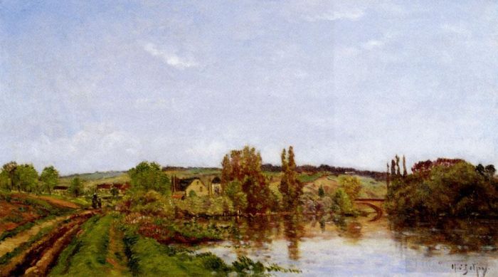 Hippolyte Camille Delpy Peinture à l'huile - Marcher le long de la rivière