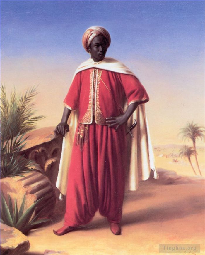 Émile Jean-Horace Vernet Peinture à l'huile - Portrait d'un Arabe