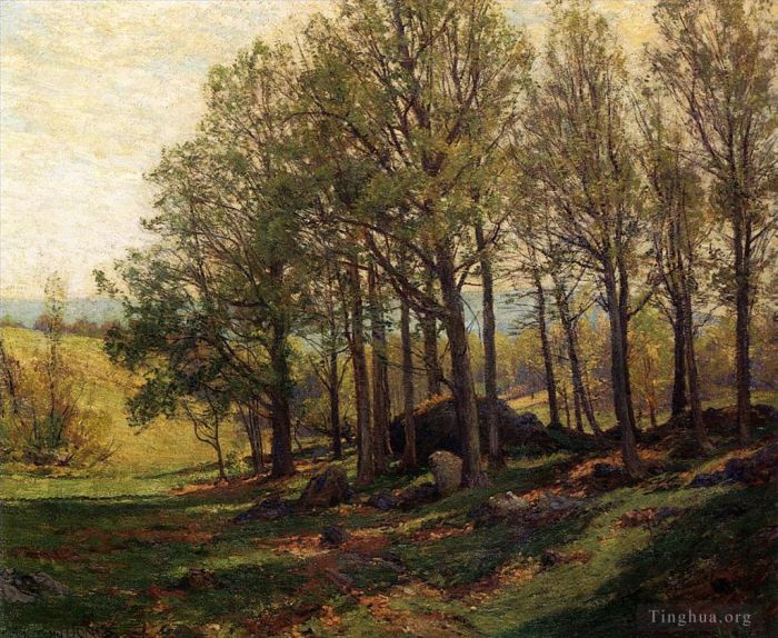 Hugh Bolton Jones Peinture à l'huile - Les érables au printemps