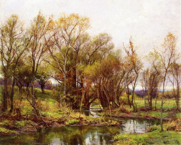 Hugh Bolton Jones Peinture à l'huile - Le matin du ruisseau