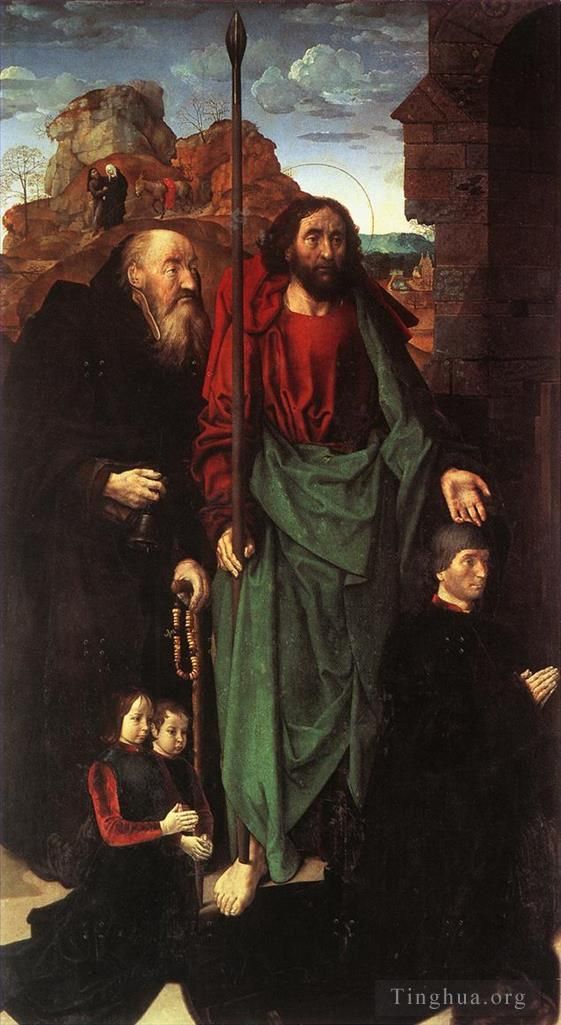Hugo van der Goes Peinture à l'huile - Saints Antoine et Thomas avec Tommaso Portinari