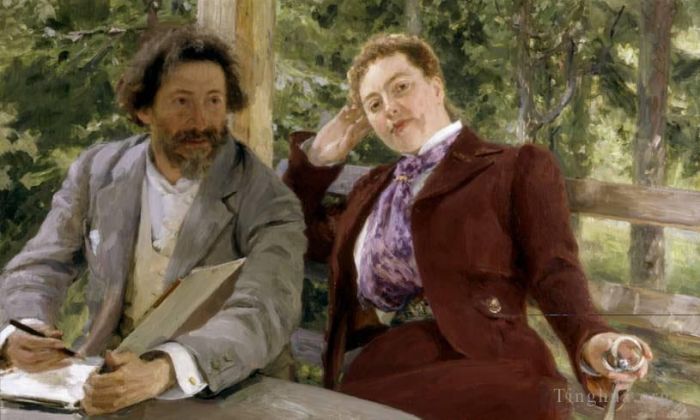 Ilya Repin Peinture à l'huile - Double portrait de Natalia Nordmann et du réalisme russe