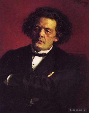 Ilya Repin œuvres - Portrait du pianiste, chef d'orchestre et compositeur AG Rubinstein Réalisme russe