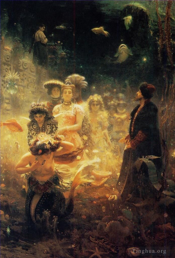 Ilya Repin Peinture à l'huile - Sous la mer Le réalisme russe