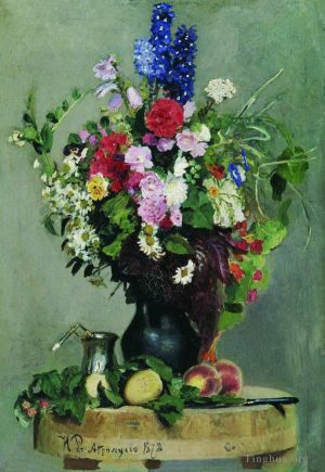 Ilya Repin œuvres - Un bouquet de fleurs 1878