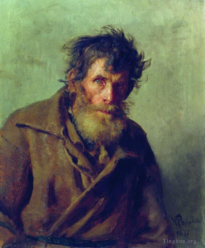 Ilya Repin Peinture à l'huile - Un paysan timide 1877