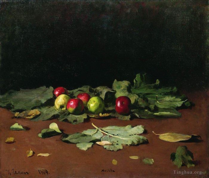Ilya Repin Peinture à l'huile - Pommes et feuilles 1879