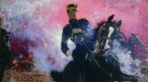 Ilya Repin œuvres - Le roi Albert des Belges au moment de l'explosion du barrage en 1911914