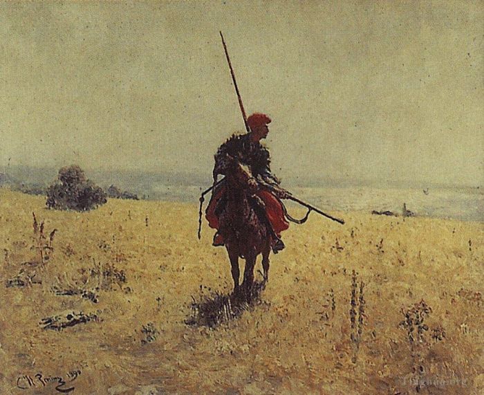 Ilya Repin Peinture à l'huile - Cosaque dans la steppe