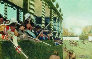 Ilya Repin œuvres - L'empereur Alexandre Ier et l'empereur Napoléon à la chasse 1908