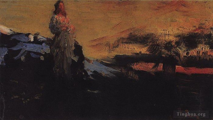 Ilya Repin Peinture à l'huile - Suis-moi Satan 1891
