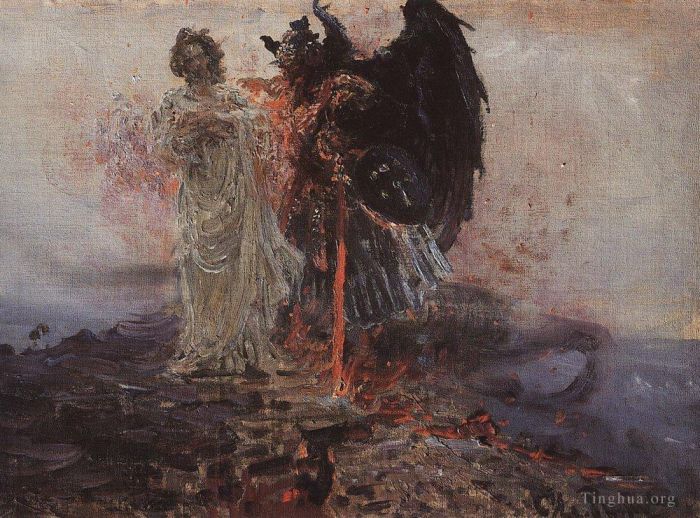 Ilya Repin Peinture à l'huile - Suis-moi Satan 1895