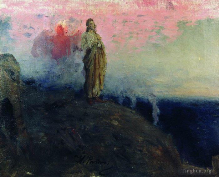 Ilya Repin Peinture à l'huile - Suivez-moi satan tentation de Jésus-Christ 1903