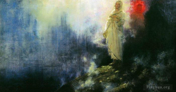 Ilya Repin Peinture à l'huile - Suis-moi Satan