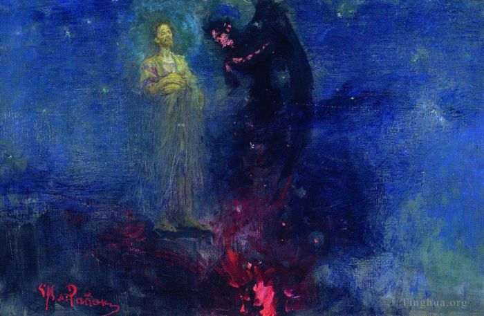 Ilya Repin Peinture à l'huile - Éloigne-toi de moi, Satan