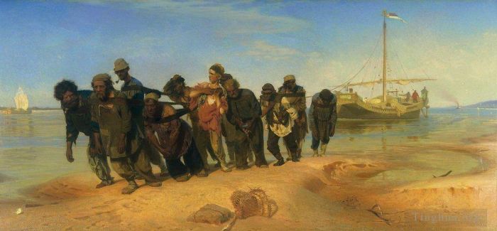 Ilya Repin Peinture à l'huile - Transporteurs sur la Volga 1873