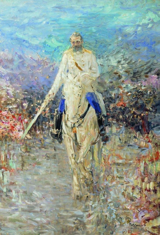 Ilya Repin Peinture à l'huile - Portrait d'équitation 1913