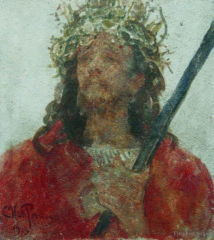 Ilya Repin Peinture à l'huile - Jésus dans une couronne d'épines 1913