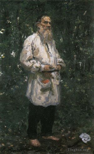 Ilya Repin œuvres - Léon Tolstoï pieds nus 1891