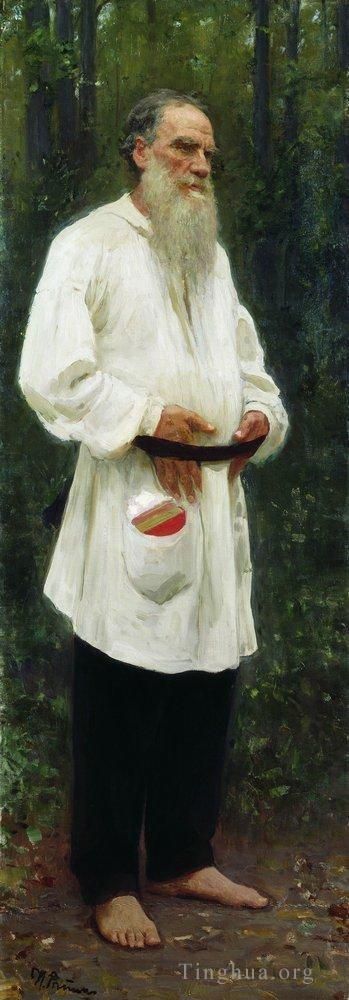 Ilya Repin Peinture à l'huile - Léon Tolstoï pieds nus 1901