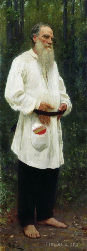 Ilya Repin œuvres - Léon Tolstoï pieds nus 1901