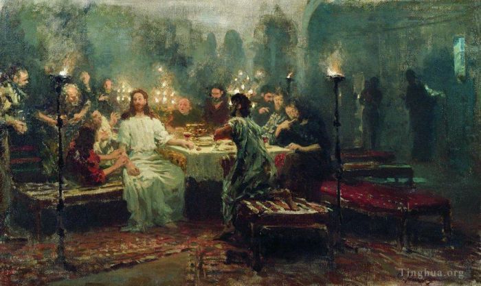 Ilya Repin Peinture à l'huile - Le repas du Seigneur 1903