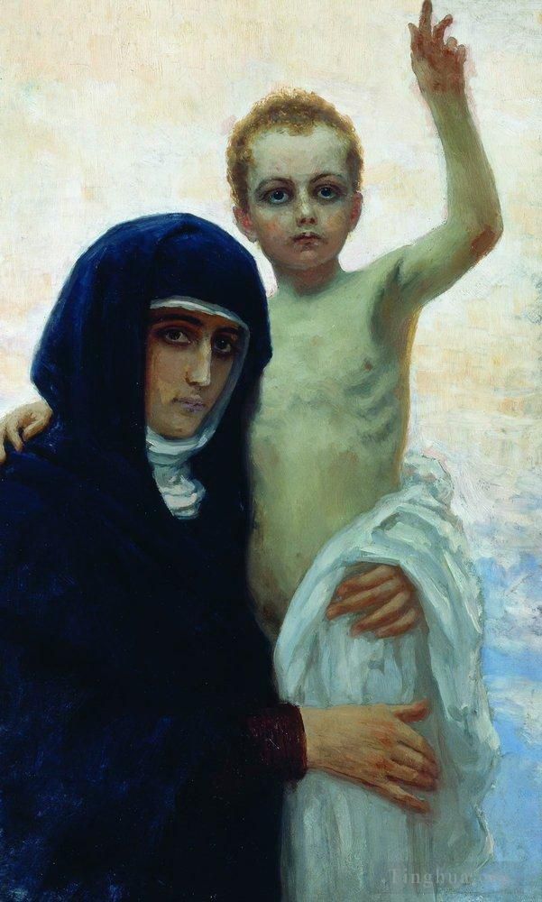 Ilya Repin Peinture à l'huile - Vierge à l'enfant 1896