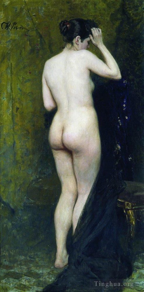 Ilya Repin Peinture à l'huile - Modèle nu de dos 1896