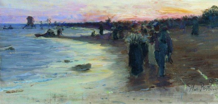 Ilya Repin Peinture à l'huile - Au bord du golfe de Finlande 1903