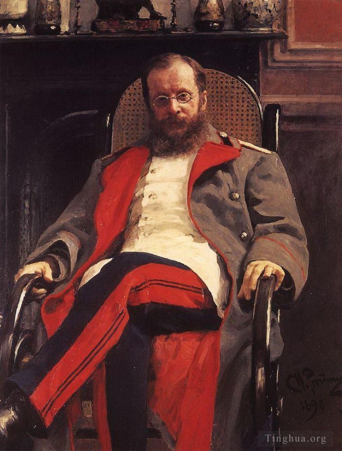 Ilya Repin Peinture à l'huile - Portrait du compositeur César Antonovitch Cui 1890