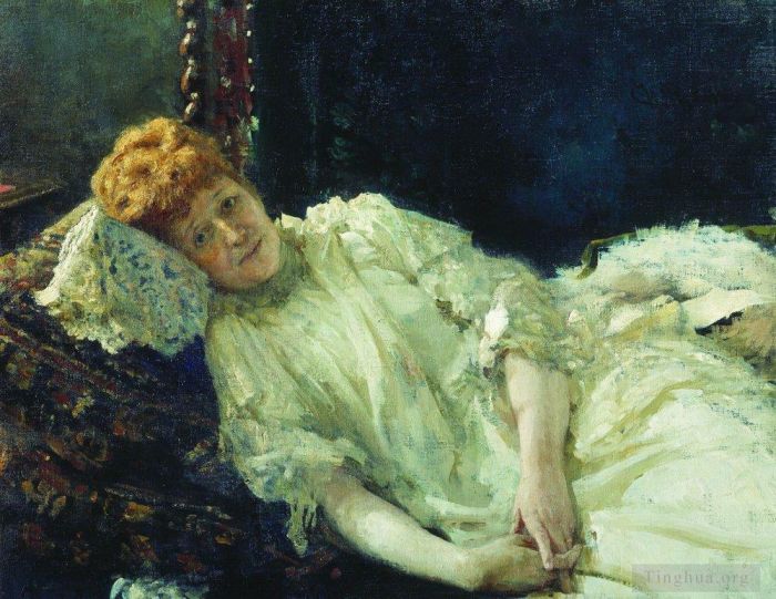Ilya Repin Peinture à l'huile - Portrait de Luiza Mersi d'Arzhanto 1890