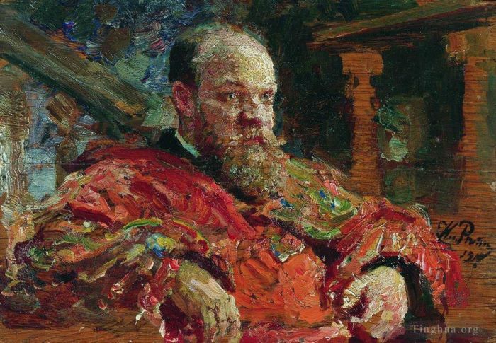 Ilya Repin Peinture à l'huile - Portrait de NV Delyarov 1910