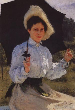 Ilya Repin œuvres - Portrait de Nadezhda Repina, la fille de l'artiste 1900