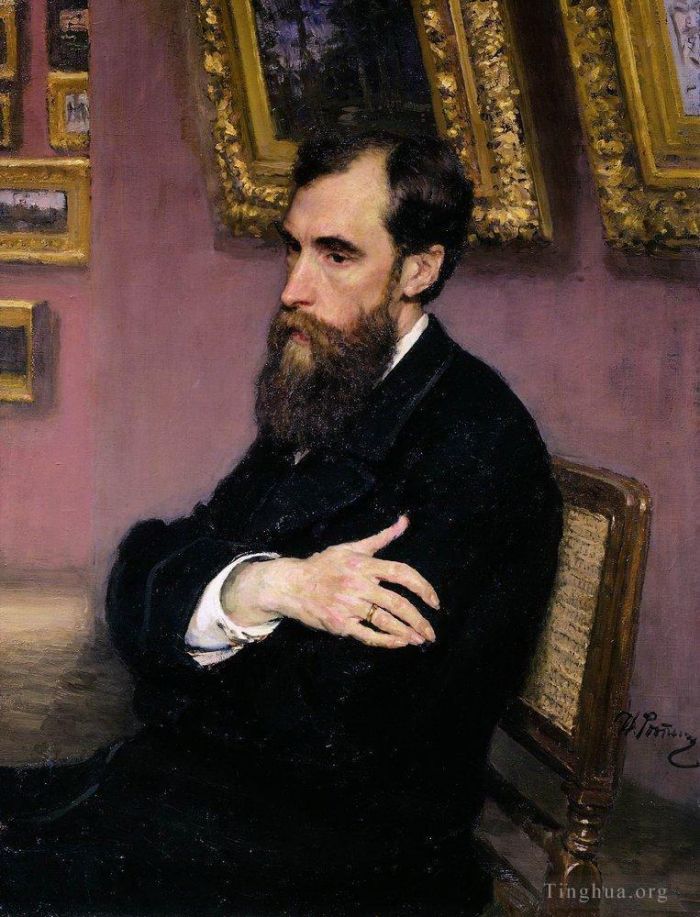Ilya Repin Peinture à l'huile - Portrait de Pavel Tretiakov fondateur de la galerie Tretiakov 1883