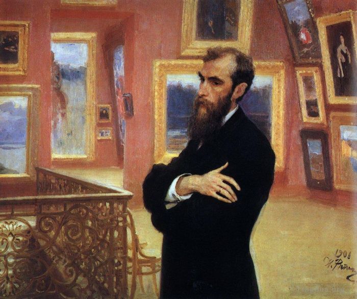 Ilya Repin Peinture à l'huile - Portrait de Pavel Tretiakov fondateur de la galerie Tretiakov 1901