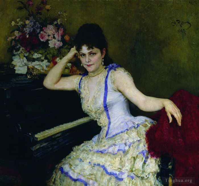 Ilya Repin Peinture à l'huile - Portrait de la pianiste et professeur du conservatoire de Saint-Pétersbourg Sophie Menter 1887