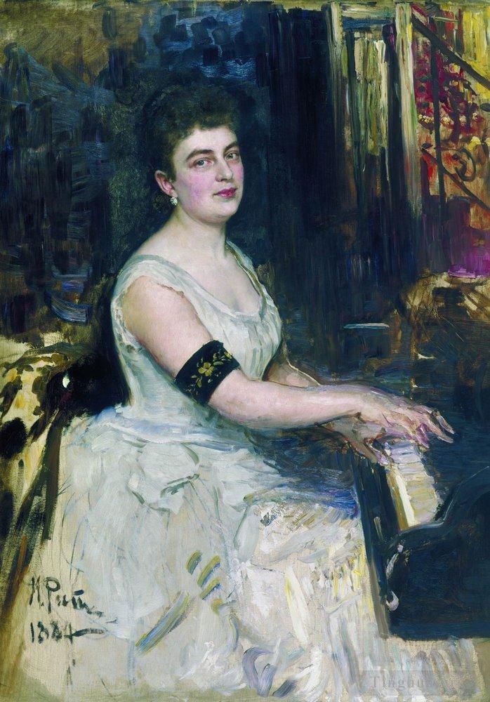 Ilya Repin Peinture à l'huile - Portrait du pianiste mk benoit 1887